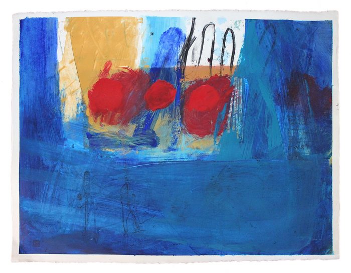 phil stallard art blue abstract on paper